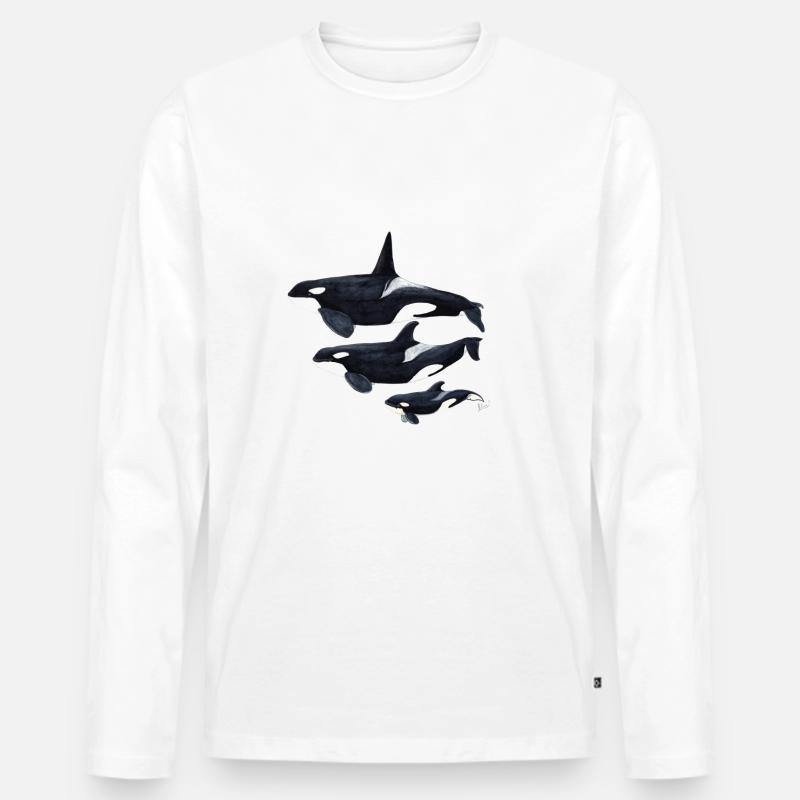 Orca - Schwertwal - ecause - Männer Premium Bio Langarmshirt - Weiß