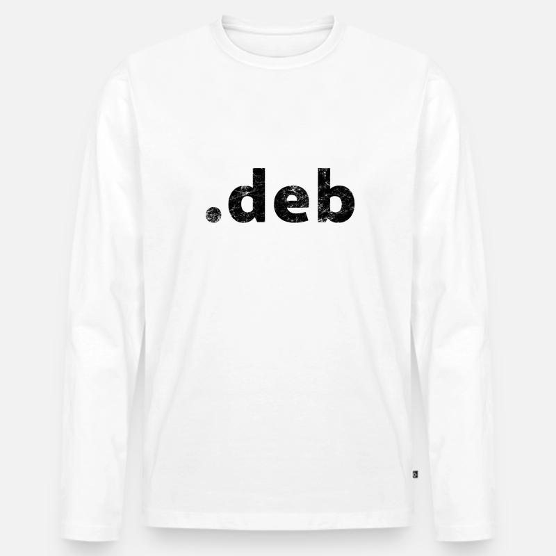 Debian Programmpaket - Männer Premium Bio Langarmshirt - Weiß
