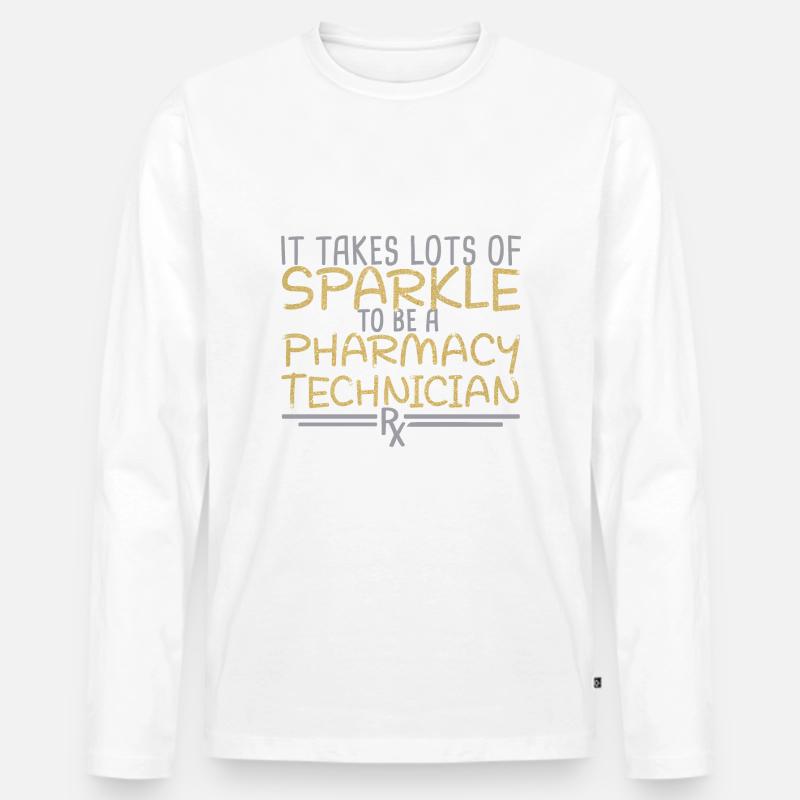 Pharmacy technician Apotheke | Sparkle PTA - Männer Premium Bio Langarmshirt - Weiß
