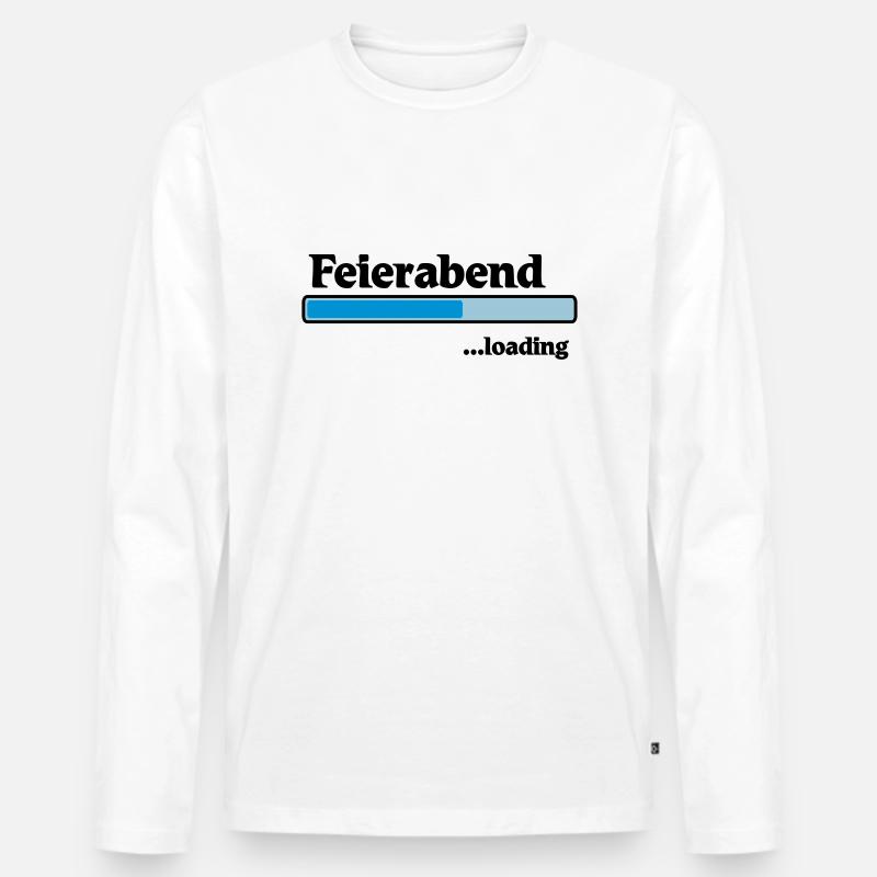 Feierabend loading - Männer Premium Bio Langarmshirt - Weiß