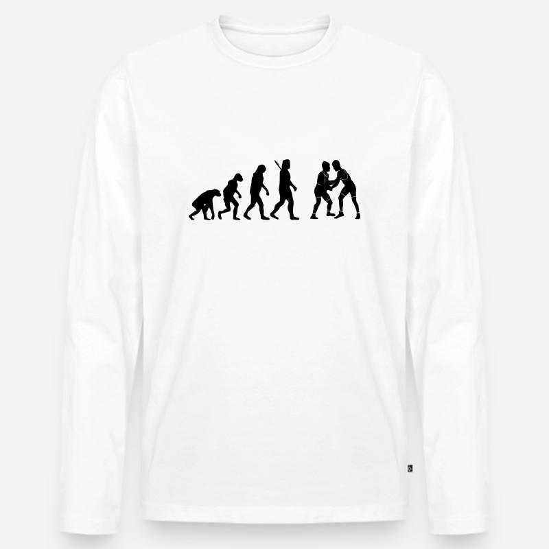 Ringen - Männer Premium Bio Langarmshirt - Weiß