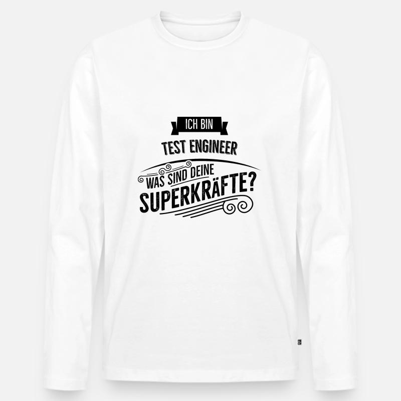 Test Engineer - Männer Premium Bio Langarmshirt - Weiß