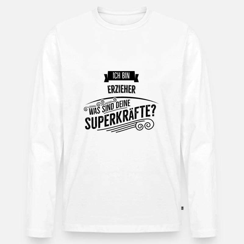 Erzieher - Männer Premium Bio Langarmshirt - Weiß
