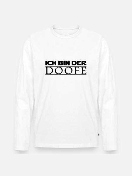 ich bin der doofe (jedi) - Männer Premium Bio Langarmshirt - Weiß