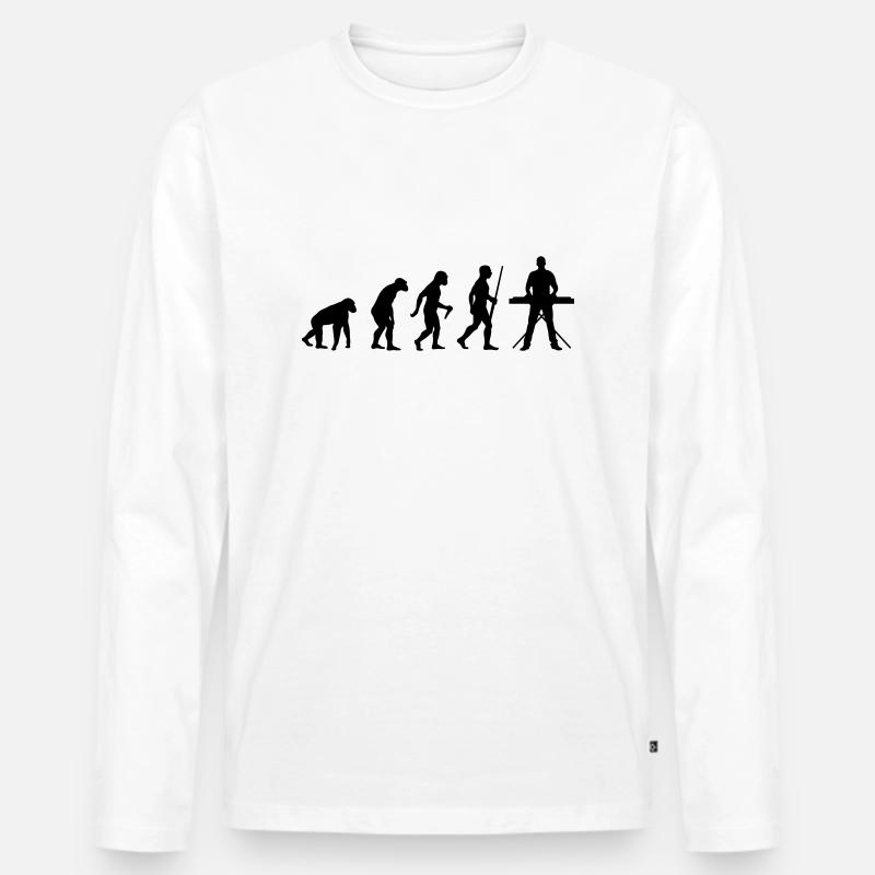 Keyboard Evolution - Männer Premium Bio Langarmshirt - Weiß