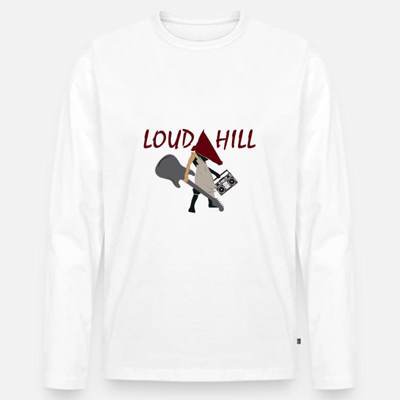 Loud Hill Pyramidenkopf Monster Geschenkidee - Männer Premium Bio Langarmshirt - Weiß