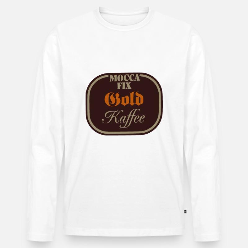 Mocca Fix Gold Kaffee - Männer Premium Bio Langarmshirt - Weiß