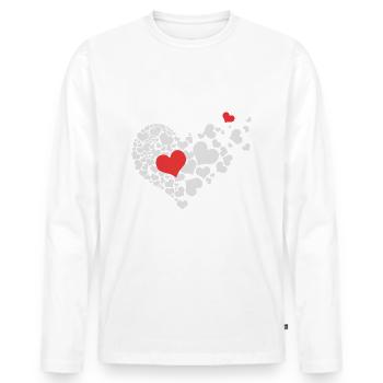 Heart To Heart - Men's Premium Organic Long Sleeve Shirt - white - Front - Nico (187cm)