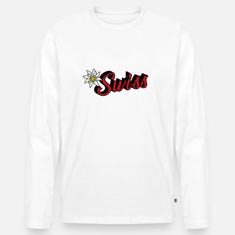 Schweiz swiss - Männer Premium Bio Langarmshirt - Weiß