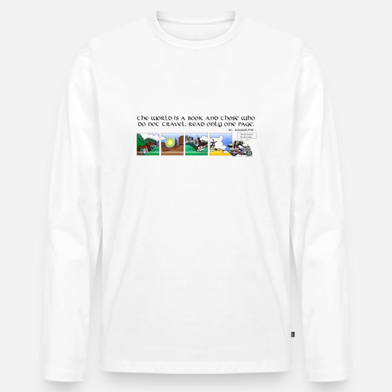 Reise DEUTSCH - Männer Premium Bio Langarmshirt - Weiß