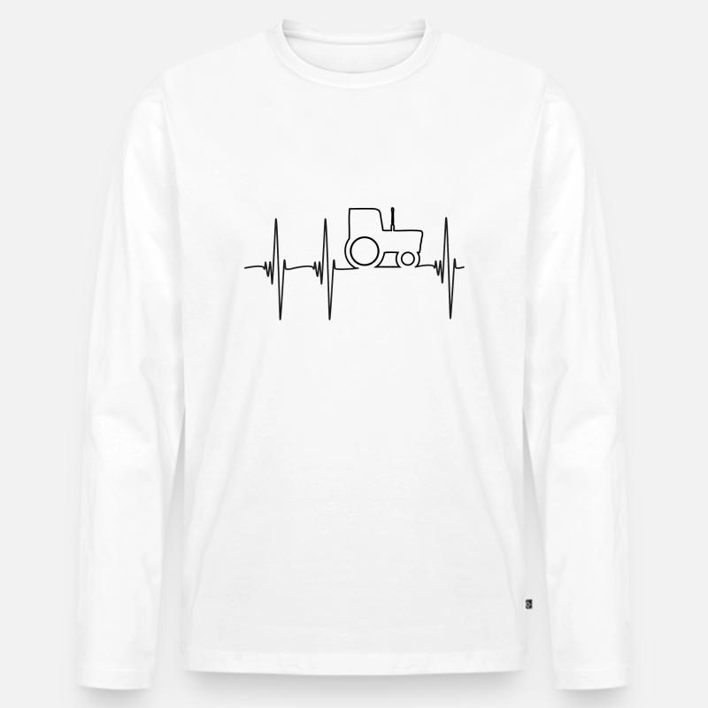 Traktor puls 01 - Männer Premium Bio Langarmshirt - Weiß