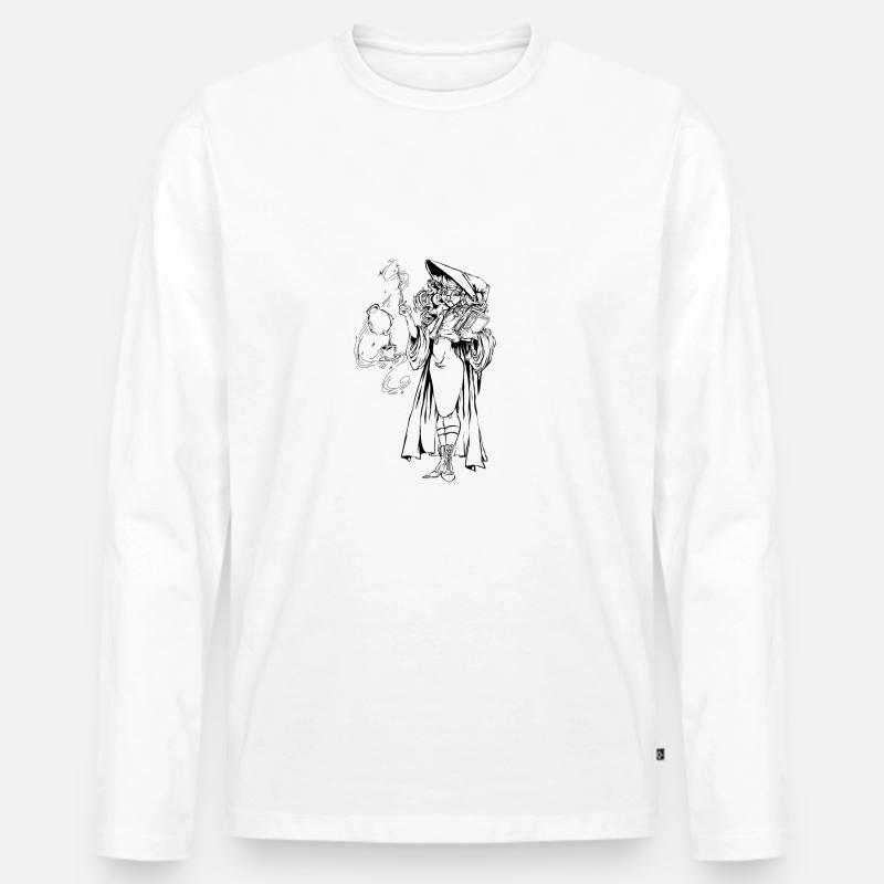 Hexe - Männer Premium Bio Langarmshirt - Weiß
