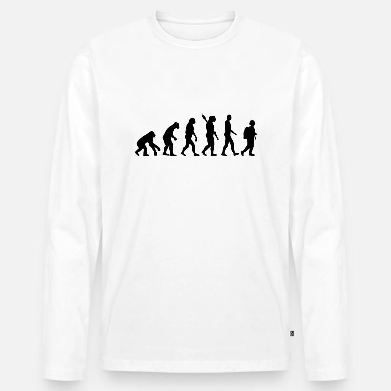 Schule - Männer Premium Bio Langarmshirt - Weiß