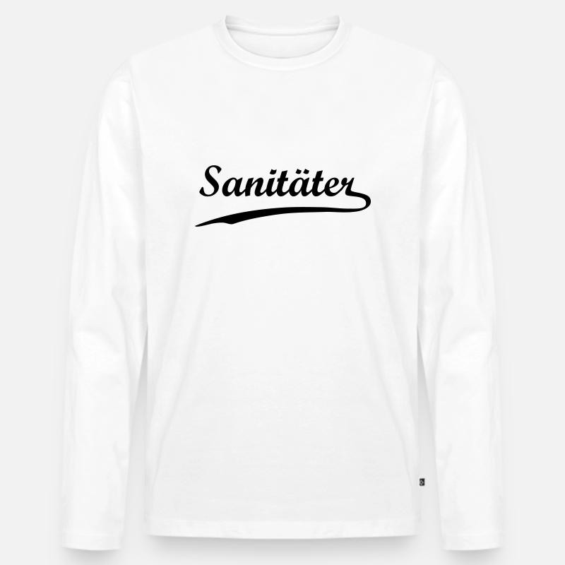 Sanitäter - Männer Premium Bio Langarmshirt - Weiß