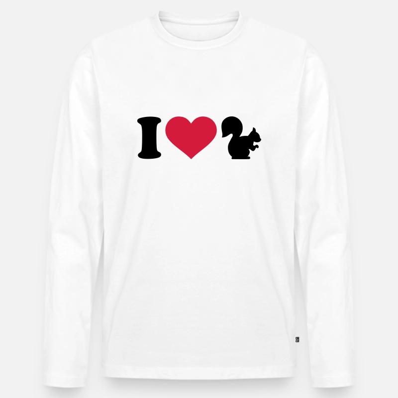 Eichhörnchen - Männer Premium Bio Langarmshirt - Weiß
