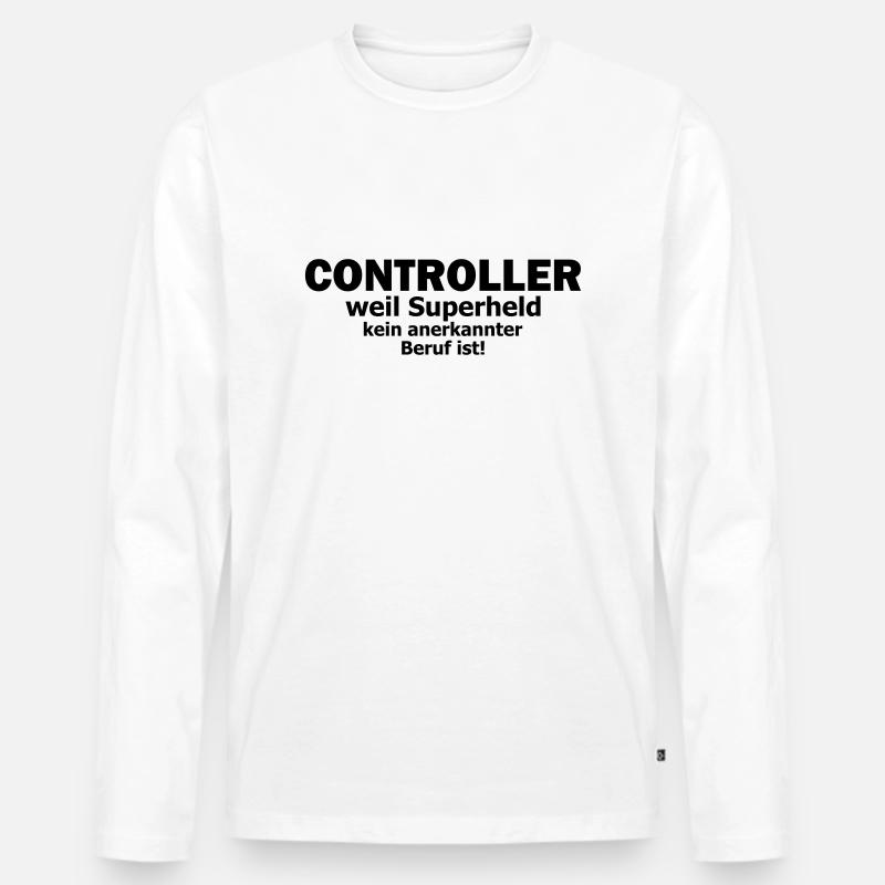 controller - Männer Premium Bio Langarmshirt - Weiß