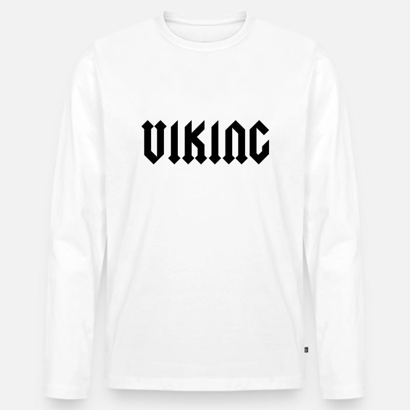 Vikings - Männer Premium Bio Langarmshirt - Weiß