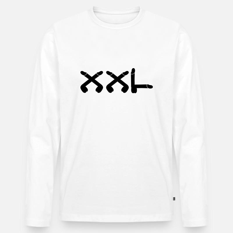 dicks big xxl - Männer Premium Bio Langarmshirt - Weiß
