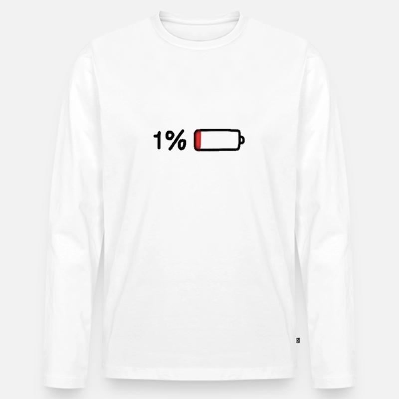 1% Prozent - Männer Premium Bio Langarmshirt - Weiß