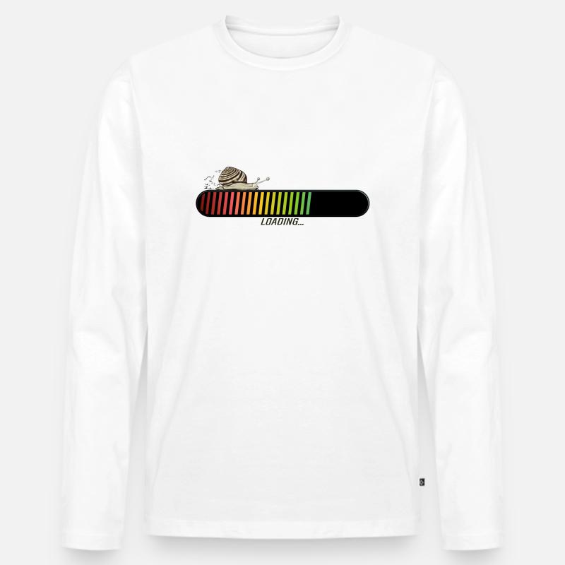 Schneckenleiste loading loading progression - Männer Premium Bio Langarmshirt - Weiß