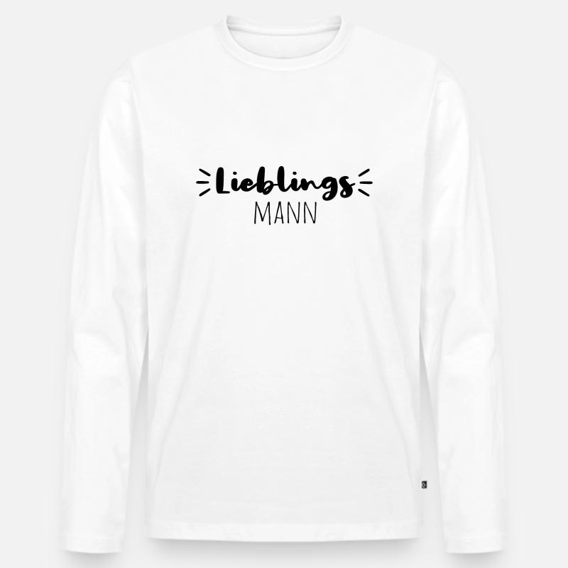 Lieblingsmann - Männer Premium Bio Langarmshirt - Weiß