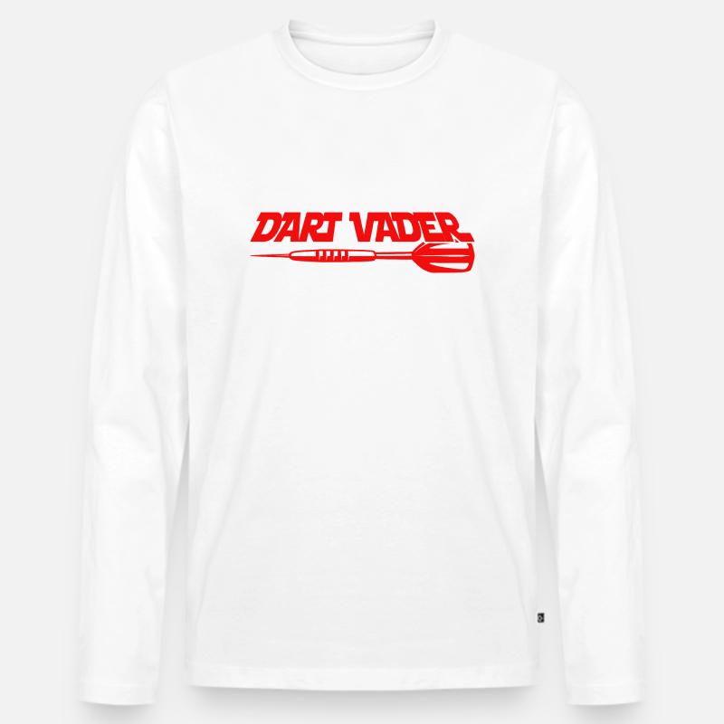 Dart Vader - Männer Premium Bio Langarmshirt - Weiß