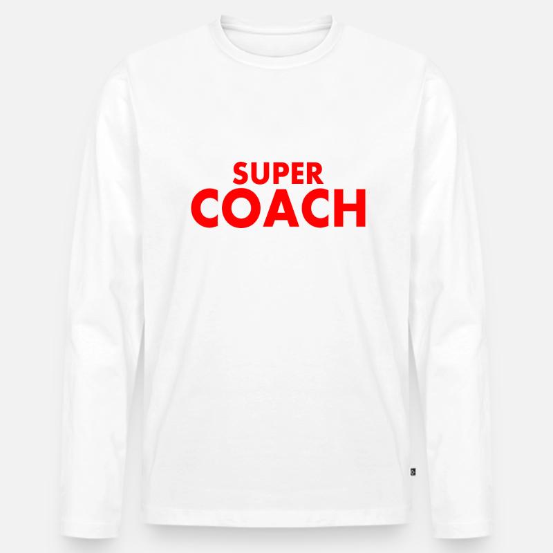 Coach - Männer Premium Bio Langarmshirt - Weiß
