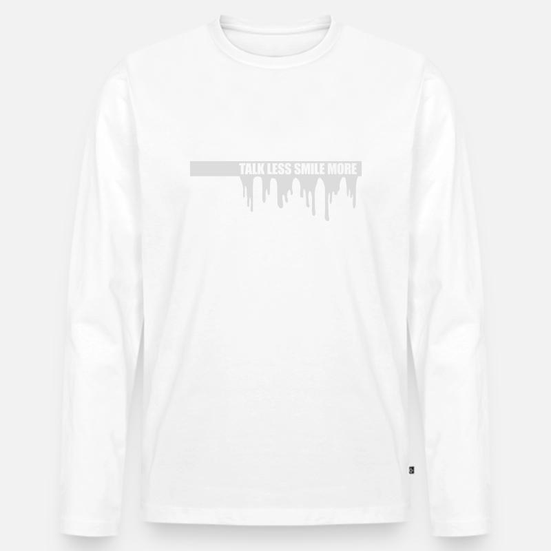 talk less smile more - Männer Premium Bio Langarmshirt - Weiß
