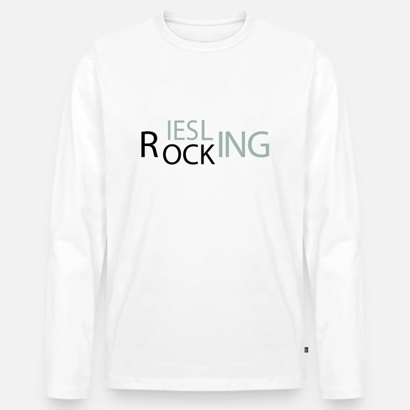 Rocking Riesling - Männer Premium Bio Langarmshirt - Weiß