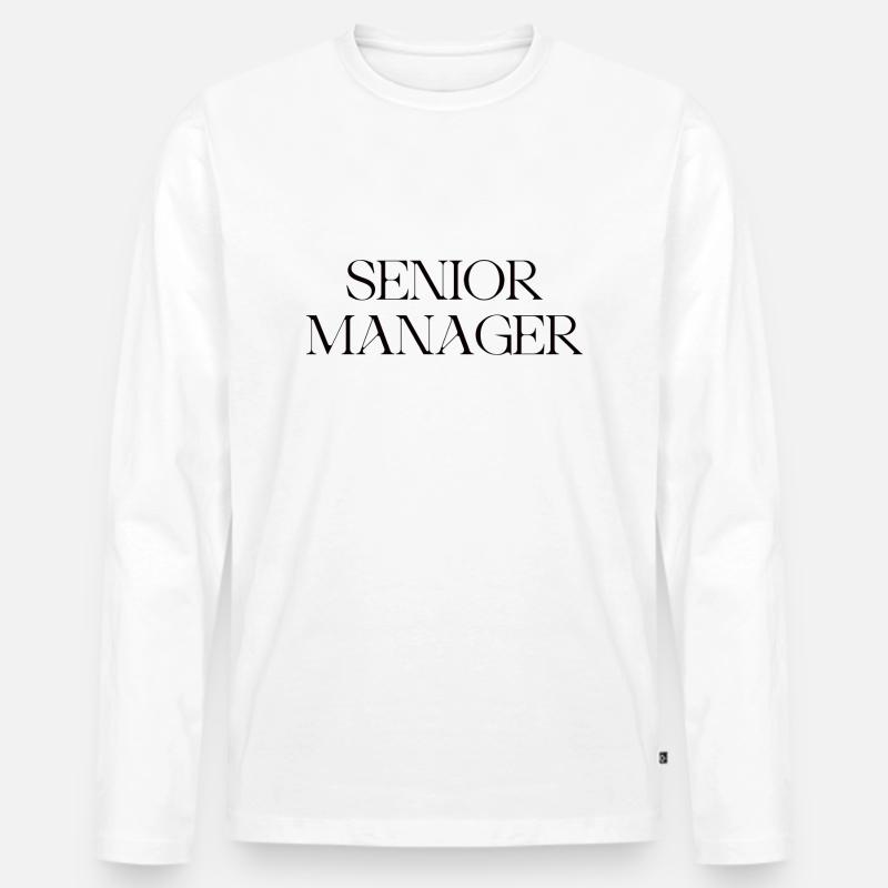 SENIOR MANAGER - Männer Premium Bio Langarmshirt - Weiß