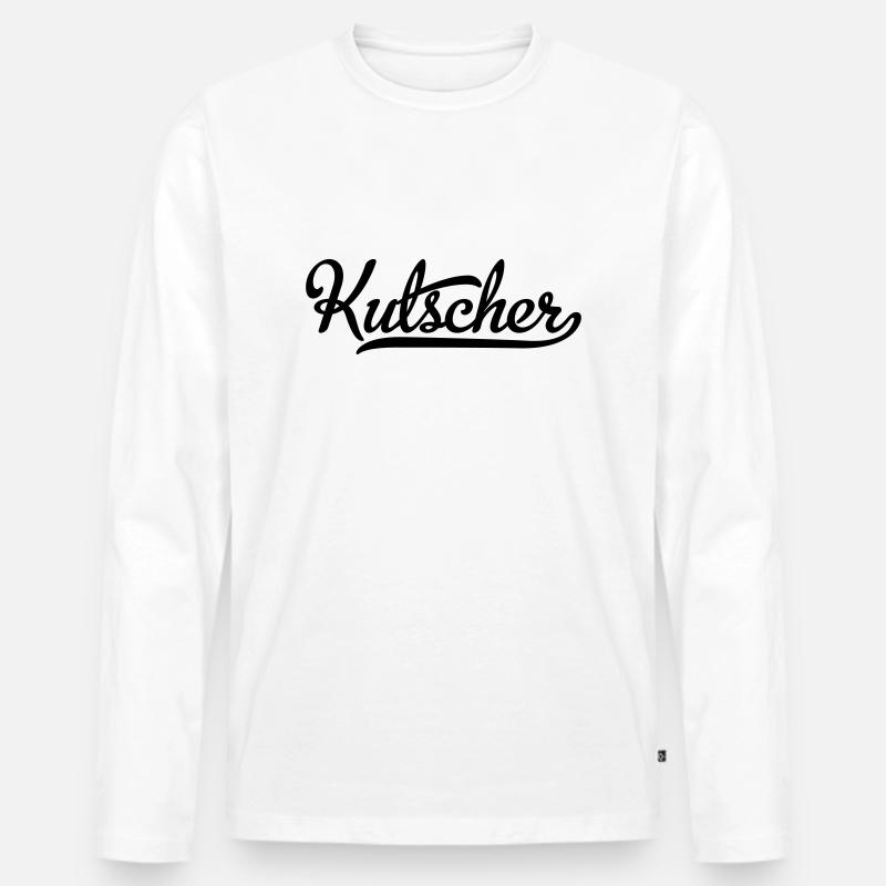 Kutscher - Männer Premium Bio Langarmshirt - Weiß