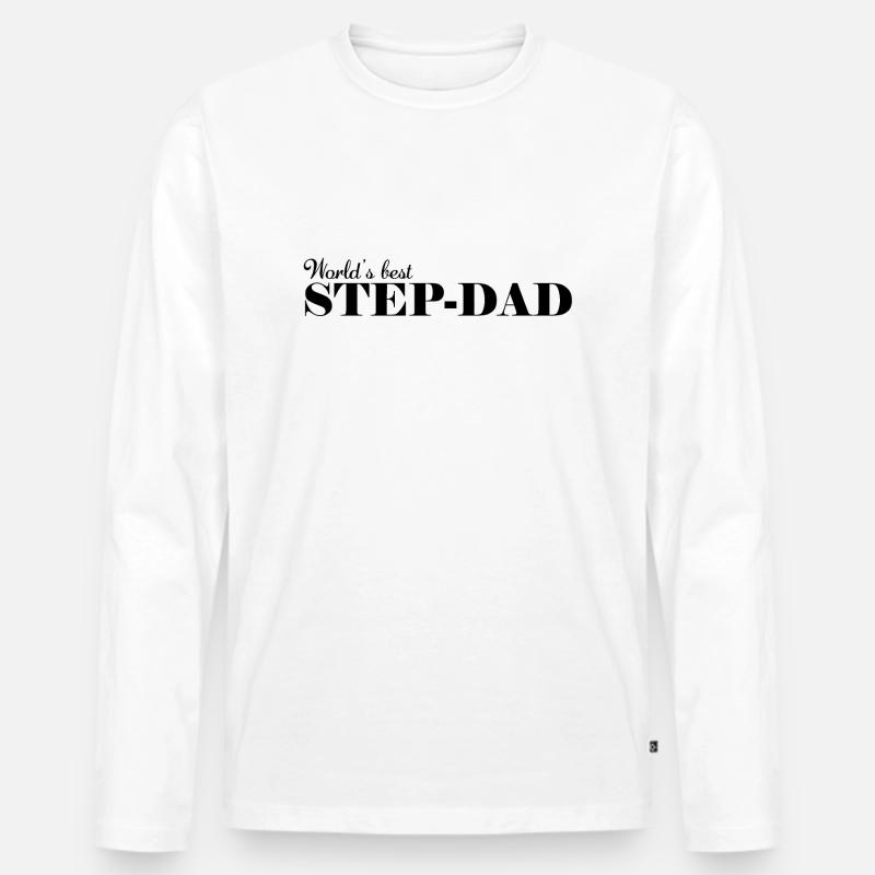 Bester Stiefvater der Welt - Männer Premium Bio Langarmshirt - Weiß
