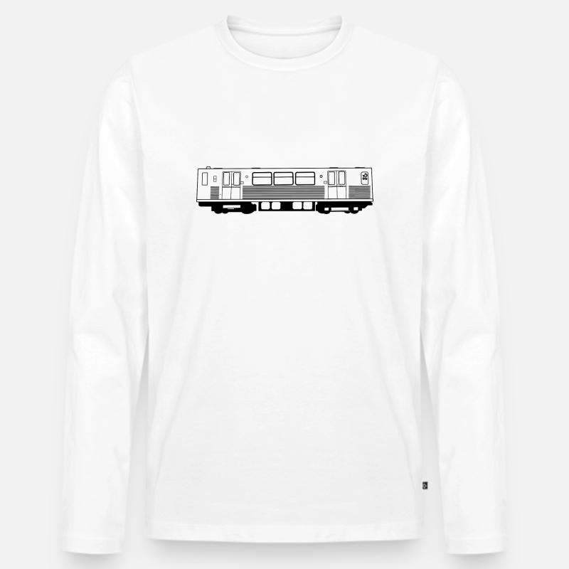 Berliner U-Bahn - Männer Premium Bio Langarmshirt - Weiß