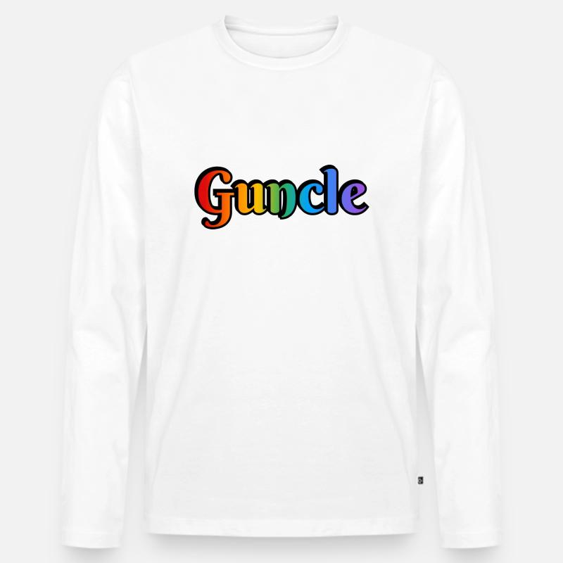 Guncle schwuler Onkel - Männer Premium Bio Langarmshirt - Weiß