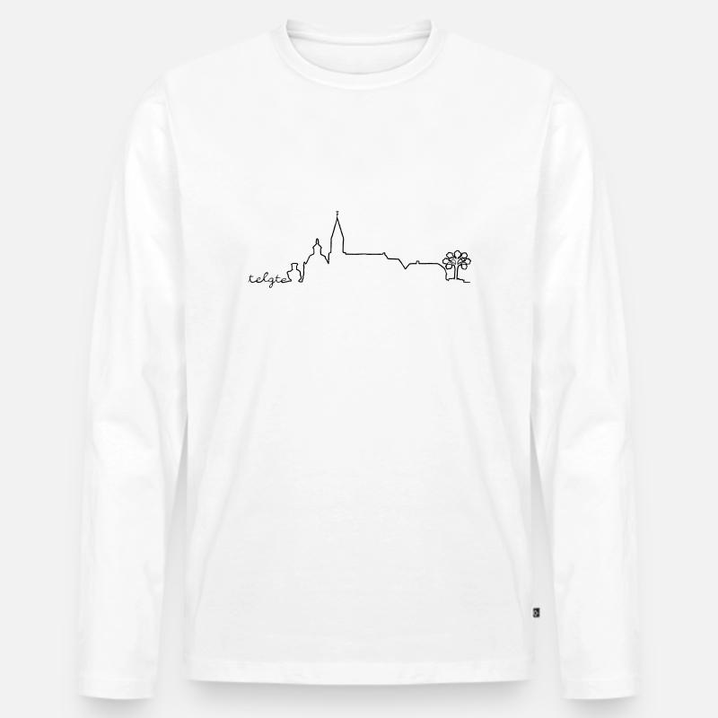 Telgter Skyline - Männer Premium Bio Langarmshirt - Weiß