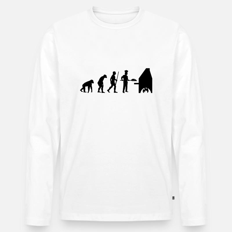 Bäcker Baker Evolution - Männer Premium Bio Langarmshirt - Weiß