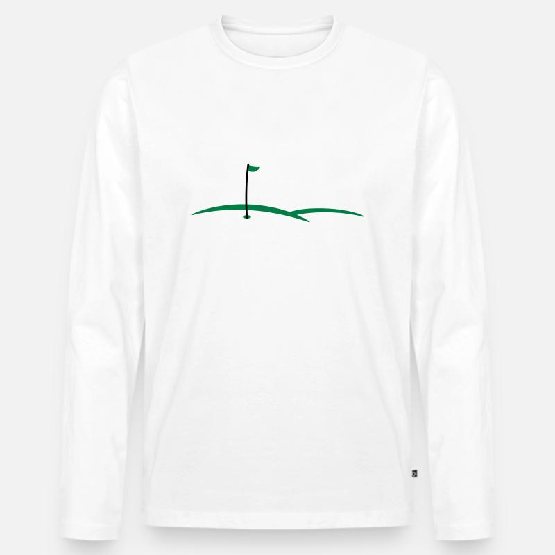 Golfloch 2c - Männer Premium Bio Langarmshirt - Weiß