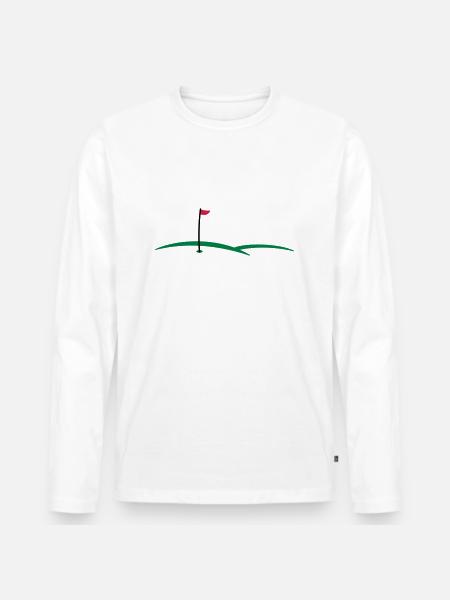 golf hole 3c - Men's Premium Organic Long Sleeve Shirt - white