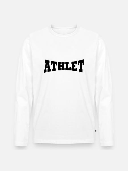 Athlet Schriftzug - Männer Premium Bio Langarmshirt - Weiß