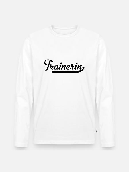 Trainerin - Männer Premium Bio Langarmshirt - Weiß