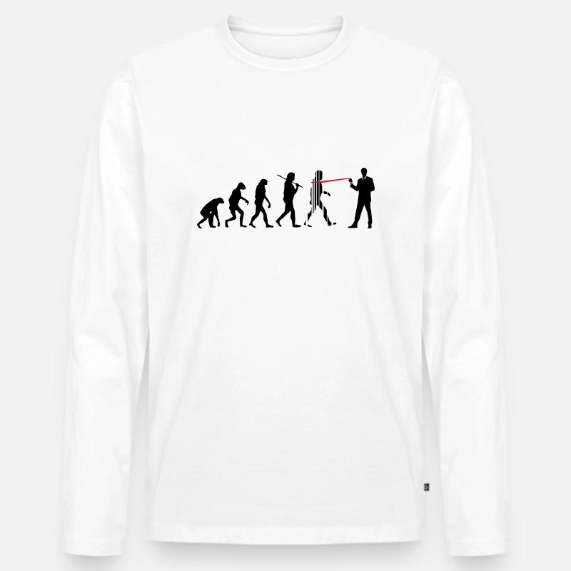 evolution nsa - Männer Premium Bio Langarmshirt - Weiß