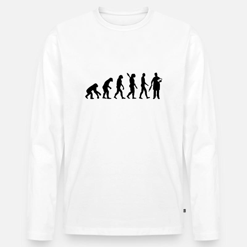 Evolution Baker - Men's Premium Organic Long Sleeve Shirt - white