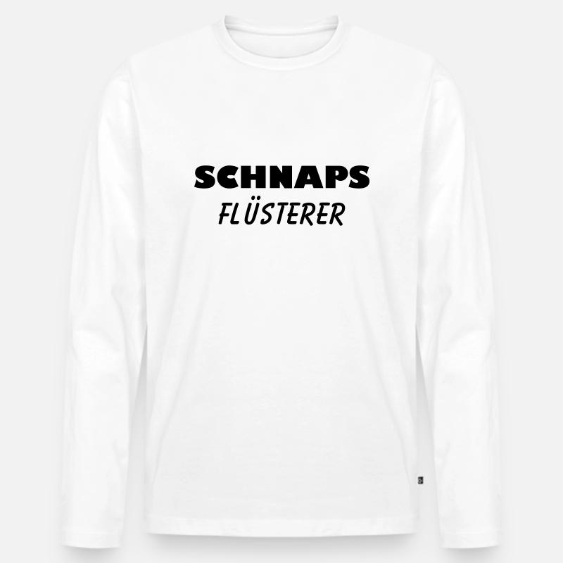 Schnaps Flüsterer - Männer Premium Bio Langarmshirt - Weiß