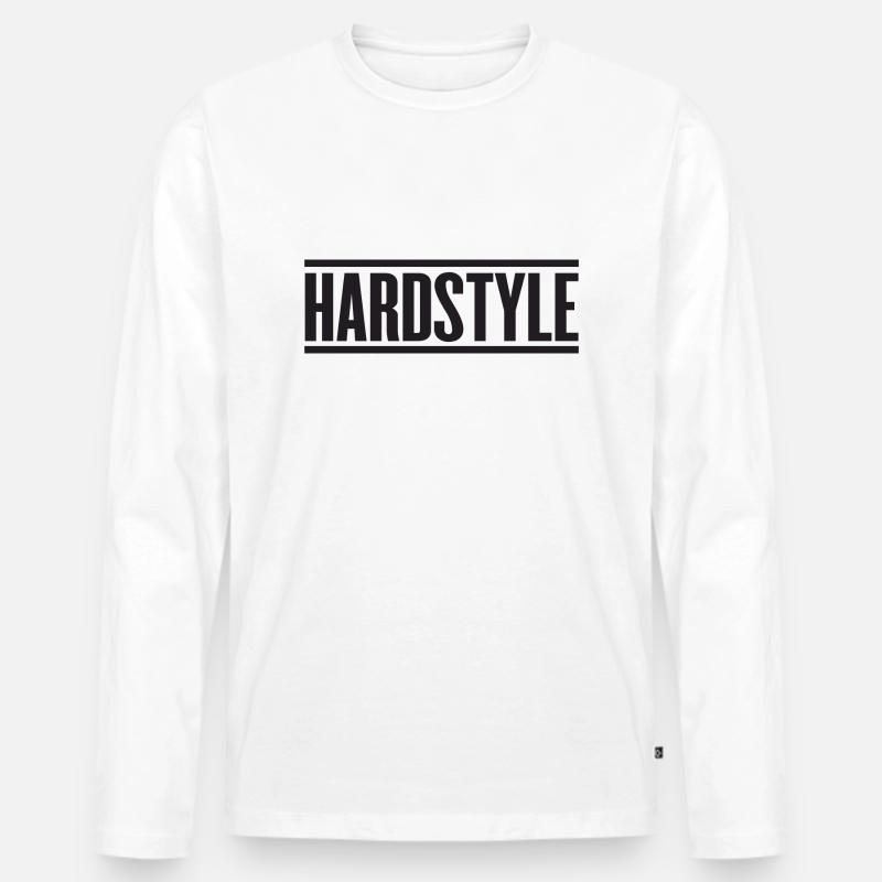 Schwerer Stil - Männer Premium Bio Langarmshirt - Weiß