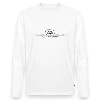 Schafmatt - Männer Premium Bio Langarmshirt - Weiß - Vorne - Nico (187cm)