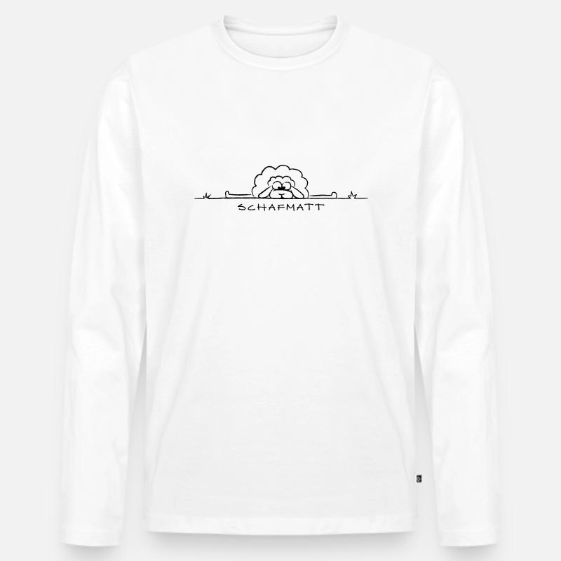 Schafmatt - Männer Premium Bio Langarmshirt - Weiß