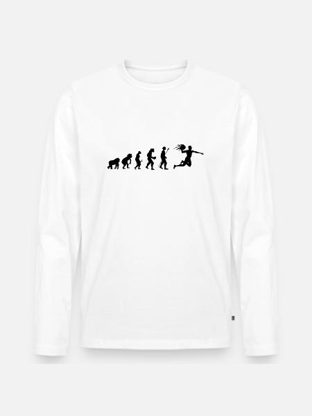 Handball Evolution Geschenkidee - Männer Premium Bio Langarmshirt - Weiß