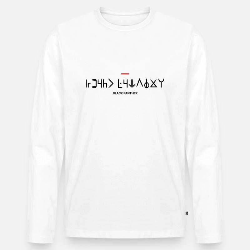 Schwarzer Panther - Männer Premium Bio Langarmshirt - Weiß