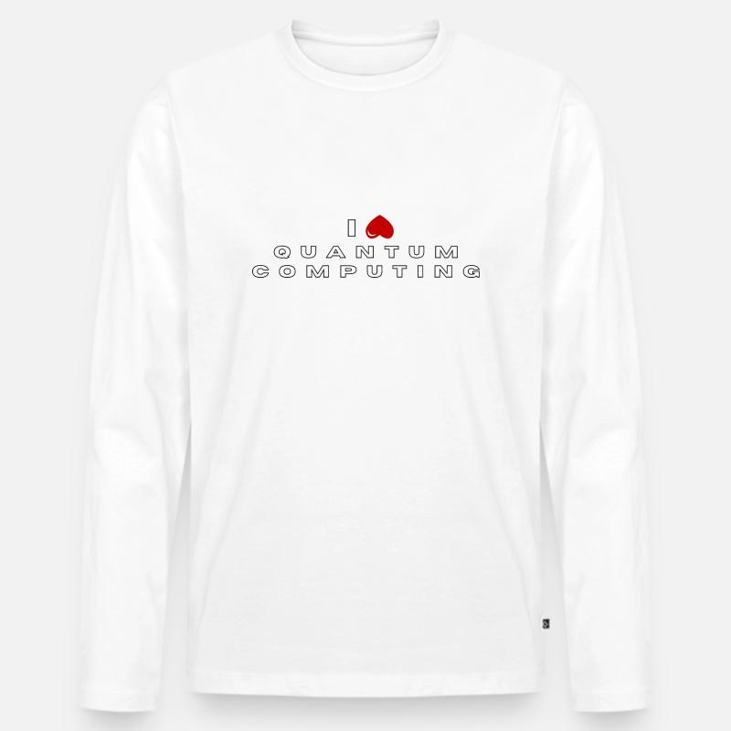 I hate Quantum Computing - Men's Premium Organic Long Sleeve Shirt - white