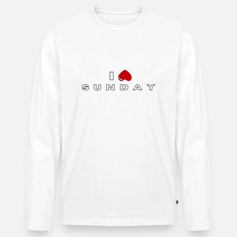 Ich hasse den Sonntag - Männer Premium Bio Langarmshirt - Weiß